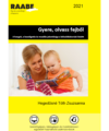Gyere, olvass fejből! kiadványkép a Raabe színeiben. A képen egy nő képeskönyvet nézeget egy kisbabával