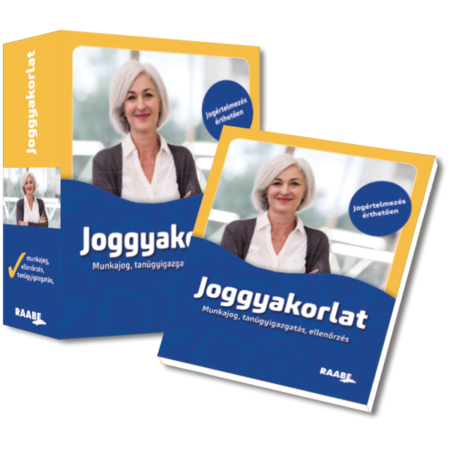 Joggyakorlat - munkajog, tanügyigazgatás, ellenőrzés kiemelt kép amelyen a kiadvány mappája és egy kiegészítő kötet látható