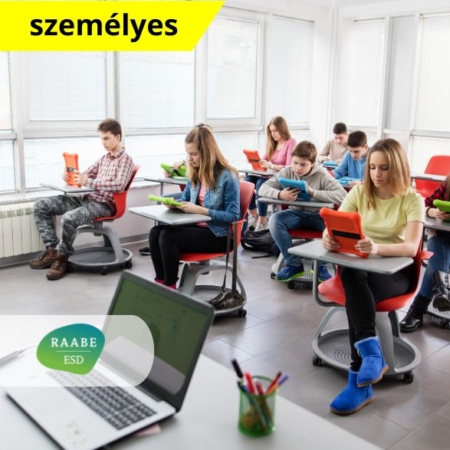 Összehangolt digitális megoldások az online tanulásban okos eszköz segítségével kiemelt termékkép amin feltüntettük a képzés típusát: személyes részvétel