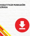 Óvodatitkár munkaköri leírása termékkép a termék nevével feliratozva, a jobb oldalon egy piros letöltés ikonnal