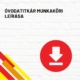 Óvodatitkár munkaköri leírása termékkép a termék nevével feliratozva, a jobb oldalon egy piros letöltés ikonnal