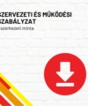 Szervezeti és működési szabályzat termékkép a termék nevével feliratozva, a jobb oldalon egy piros letöltés ikonnal