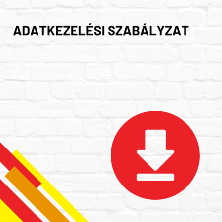 Adatkezelési szabályzat termékkép a termék nevével feliratozva, a jobb oldalon egy piros letöltés ikonnal