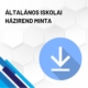 Általános iskolai házirend minta termékkép. A képen a termék neve olvasható fehér méhkaptármintával a háttérben. Jobb oldalon egy kék letöltő ikont láthatunk.