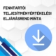 Fenntartói teljesítményértékelési eljárásrend minta termékkép. A képen a termék neve olvasható fehér méhkaptármintával a háttérben. Jobb oldalon egy kék letöltő ikont láthatunk.