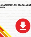 Panaszkezelési szabályzat minta óvodáknak - termékkép a termék nevével feliratozva, a jobb oldalon egy piros letöltés ikonnal