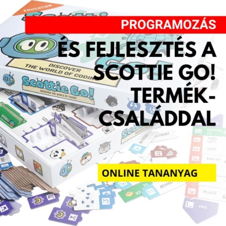 Programozás és fejlesztés scottie GO! termékcsaláddal - online tananyag. a kép háttere a Scottie go! játék