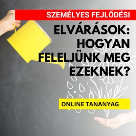 Személyes fejlődési elvárások: hogyan feleljünk meg ezeknek?Személyes fejlődési elvárások: hogyan feleljünk meg ezeknek? kiemelt képen a háttérben egy kézben egy sárga locslolókanna locsol egy krétával megrajzolt virágot, amely alatt egy zárt tenyér van.