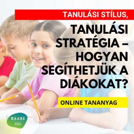 Tanulási stílus, tanulási stratégia – hogyan segíthetjük a diákokat? online tananyag. A háttérben iskolás gyerekek ülnek, a középen lévő kislány a kamerába mosolyog