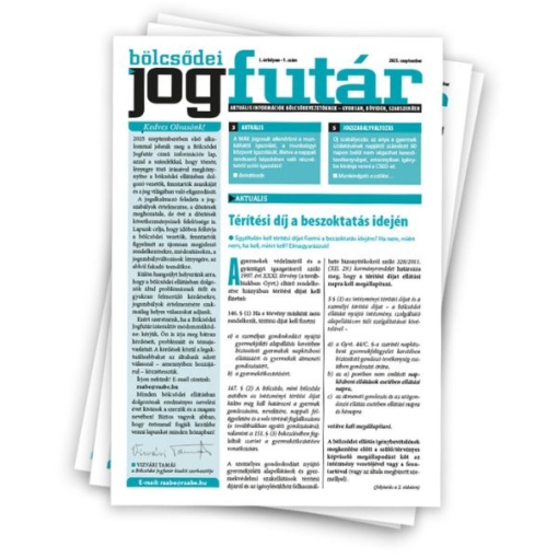 Bölcsődei Jogfutár termékkép, amelyen a kiadvány egy számát láthatjuk