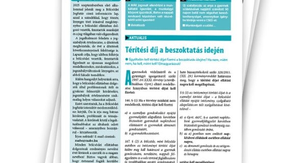 Bölcsődei Jogfutár termékkép, amelyen a kiadvány egy számát láthatjuk