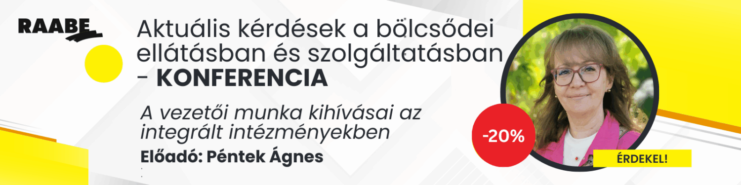 Péntek Ágnes is a Raabe Akadémia bölcsődei konferenciáján november 6-án. Október 6-ig 20% kedvezményt biztosítunk.