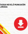 Óvodai nevelő munkaköri leírása